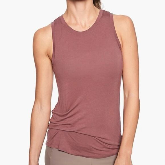 ATHLETA Crushed Berry‎ Threadlight Twist Side Active Workout Yoga Tank Top Sz XS - Picture 1 of 9